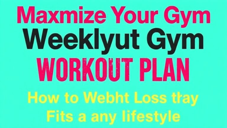 Maximize Your Results with This Dynamic Weekly Gym Workout Plan for Weight Loss That Fits Any Lifestyle!