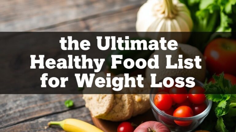 Discover the Ultimate Healthy Food List for Weight Loss: Nourish Your Body and Transform Your Life